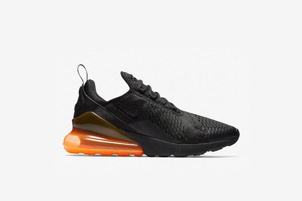 Orange and black nike 270 sale